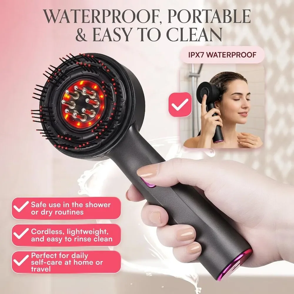 3-in-1 Electric Scalp Massager & Hair Oil Applicator Waterproof Brush